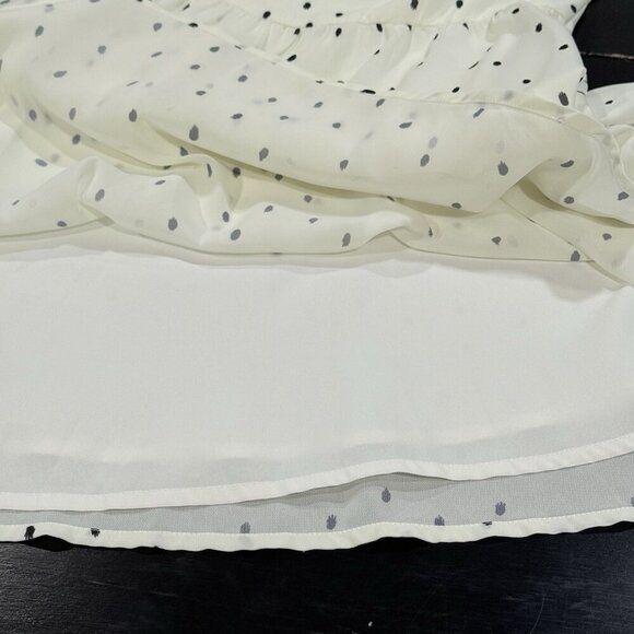 Anthropologie OPT Milkmaid Cream Black Polka Dot Dress Womens Small - Picture 6 of 13